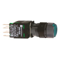 boutonpoussoir lumineux vert diam 16 à accrochage affleurant 24 V 1F