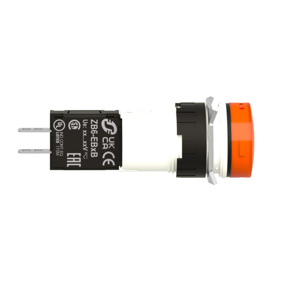 voyant rond diam 16 IP 65 jaune DEL intégrée 24 V cosses