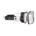 voyant carré diam 16 IP 65 blanc DEL intégrée 24 V cosses