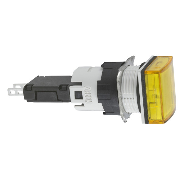 voyant carré diam 16 IP 65 jaune DEL intégrée 24 V cosses