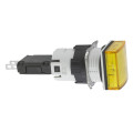 voyant carré diam 16 IP 65 jaune DEL intégrée 24 V cosses