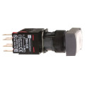 boutonpoussoir lumineux blanc diam 16 à accrochage affleurant 24 V 1O plus 1F