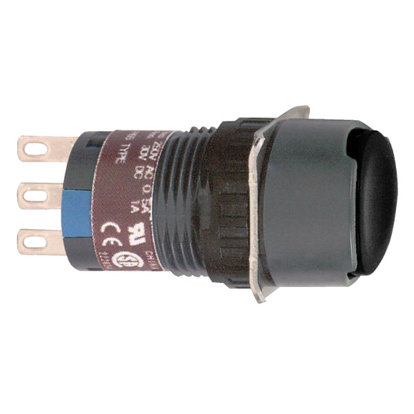 Bouton-poussoir affleurant à impulsion Schneider XB6EAA21P – Ø16 mm – 1OF – noir – Harmony XB6