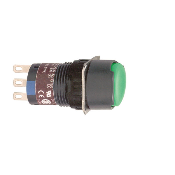 boutonpoussoir vert diam 16 à impulsion affleurant 1OF