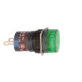 voyant rond diam 16 IP 65 vert DEL intégrée 24 V cosses