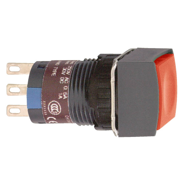 boutonpoussoir rouge diam 16 à impulsion affleurant 1OF