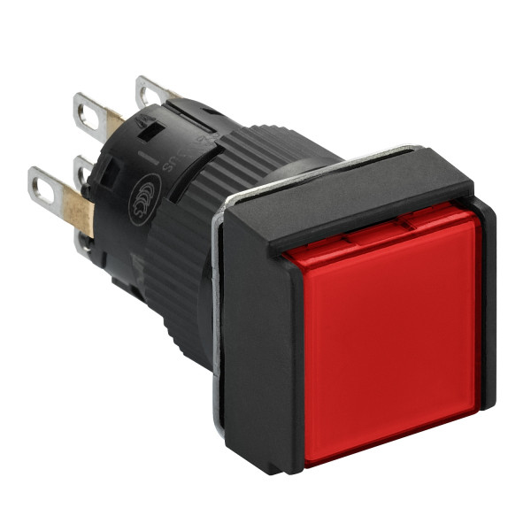 boutonpoussoir lumineux rouge diam 16 pousserpousser affleurant 24 V 2OF