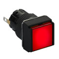 voyant carré diam 16 IP 65 rouge DEL intégrée 24 V cosses