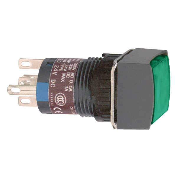 boutonpoussoir lumineux vert diam 16 à impulsion affleurant 24 V 1OF