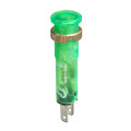voyant rond diam 8 IP 40 vert DEL intégrée 12 V cosses