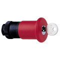 tête pour arrêt d urgence diam 40 mm déverrouillage par clé diam 22 rouge