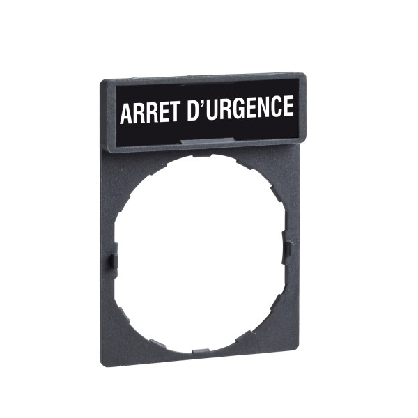 Harmony porte étiquette 30 x 40 mm standard Ø22 avec étiquette ARRET D'URGENCE