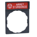 Harmony porte étiquette 30 x 40 mm standard Ø22 avec étiquette ARRET D'URGENCE