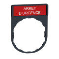 Harmony porte étiquette 30 x 40 mm standard Ø22 avec étiquette ARRET D'URGENCE