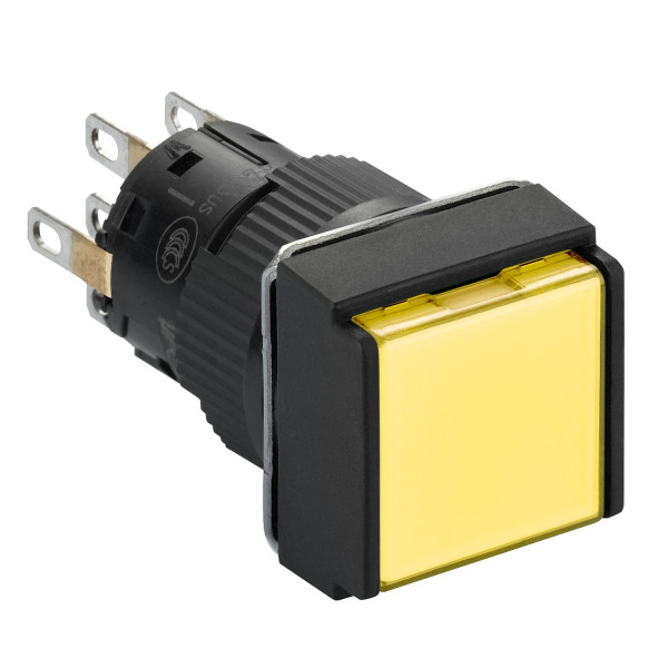 boutonpoussoir lumineux jaune diam 16 à impulsion affleurant 24 V 2OF
