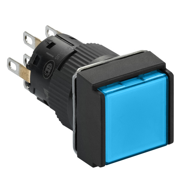 boutonpoussoir lumineux bleu diam 16 à impulsion affleurant 24 V 2OF