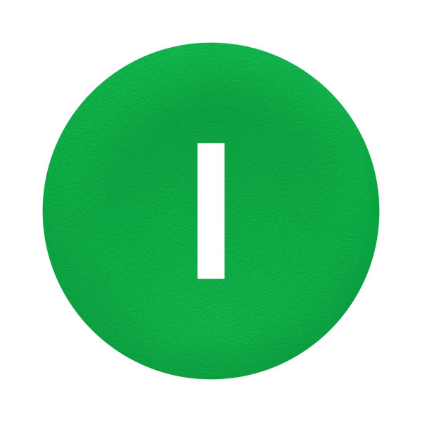 Harmony capsule de bouton-poussoir vert - marqué I blanc - jeu de 10