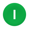 Harmony capsule de bouton-poussoir vert - marqué I blanc - jeu de 10