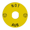 Harmony étiquette circulaire Ø90mm jaune - logo EN13850 - NOT HALT