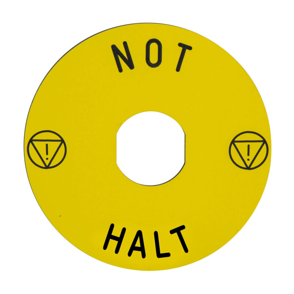 Harmony étiquette circulaire Ø90mm jaune - logo EN13850 - NOT HALT