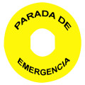Harmony étiquette circulaire Ø90mm jaune - logo EN13850 - PARADA DE EMERGENCIA