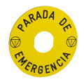 Harmony étiquette circulaire Ø90mm jaune - logo EN13850 - PARADA DE EMERGENCIA