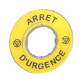Etiquette Circulaire Harmony Schneider Jaune 3D – Ø 60 mm – Arrêt Urgence