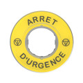 Etiquette Circulaire Harmony Schneider Jaune 3D – Ø 60 mm – Arrêt Urgence