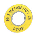 Étiquette Circulaire 3D avec Marquage Emergency Stop Harmony Schneider Electric