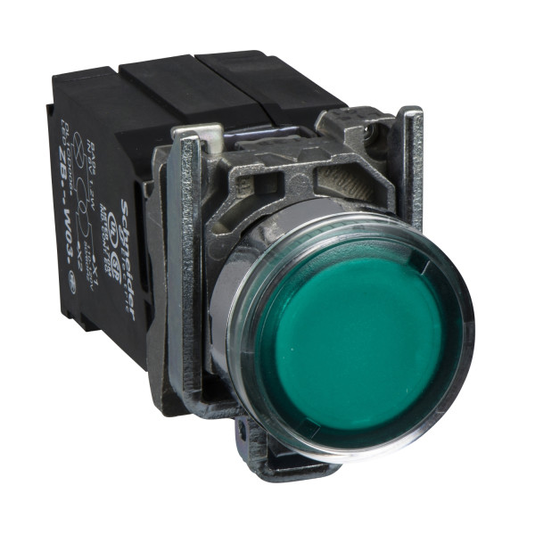 Harmony bt-pous lumineux vert Ø22 - impulsion - 120V - 1O+1F