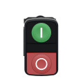 Harmony bt-pous Ø22 double touche, ressort de rappel vert + rouge IP66, IP69 K