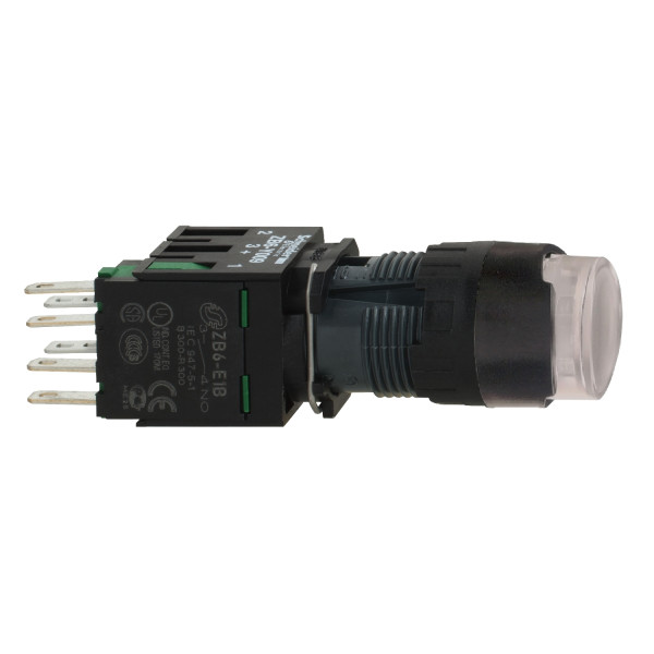 boutonpoussoir lumineux blanc diam 16 à impulsion affleurant 24 V 1F