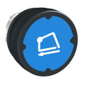 Harmony tête de BP Ø37 IP69K - Ø22 -  bleu - avec marquage - symbole pivoté 90°