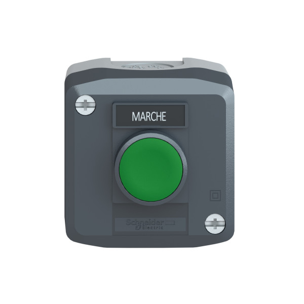 Harmony boite - 1 bouton poussoir vert affleurant Ø22 - 1F - Marche