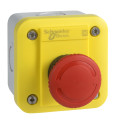Harmony - boite à boutons urgence - poussoir rouge - capot jaune - boitier gris