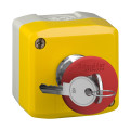Harmony boite jaune - 1 arrêt d'urgence rouge Ø40 déverrouillage à clé - 1O