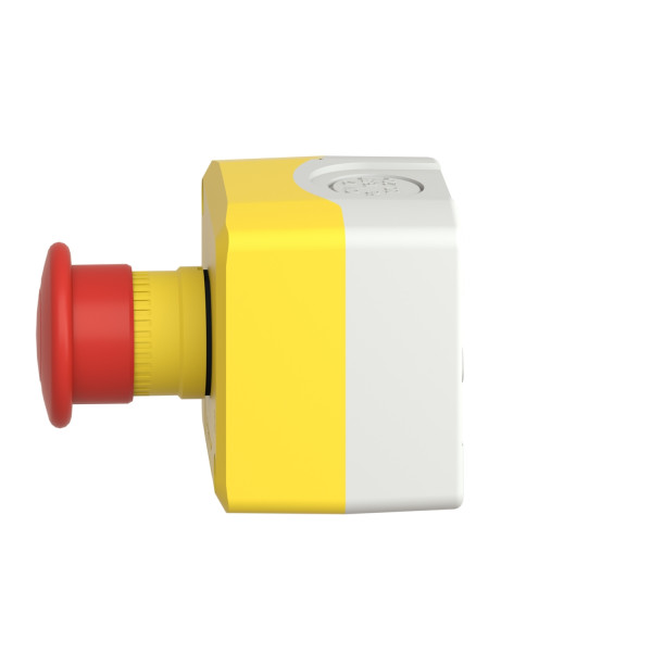Harmony boite jaune - 1 arrêt d'urgence rouge Ø40 pousser-tirer - 1O