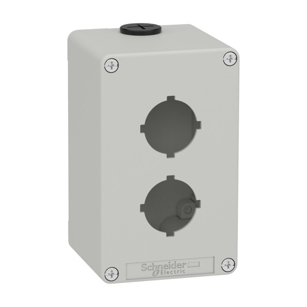 Boite métal vide grise - m20 x2 - 2 trous 30 mm - 80x130x77 mm - ul culus