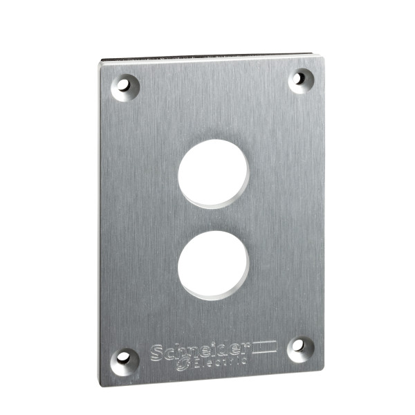 Plastron percé Schneider Harmony XAPE métallique avec 2 perçages horizontaux