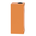 Boite métal vide orange - m25 x2 - 3 trous 22 mm - 80x175x77 mm