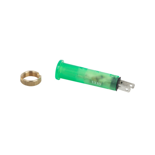 voyant rond diam 8 IP 40 vert DEL intégrée 24 V cosses