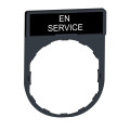 Porte-Etiquette Harmony Schneider Electric - ø22 mm - 30 x 40 mm - Etiquette "EN SERVICE" Blanc/Noir 8x27