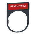Porte-Etiquette et Etiquette REARMEMENT Harmony Schneider Electric - 30 x40 - 8 x 27 - blanc/rouge