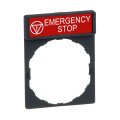 Harmony porte étiquette 30 x 40 mm standard Ø22 avec étiquette EMERGENCY STOP