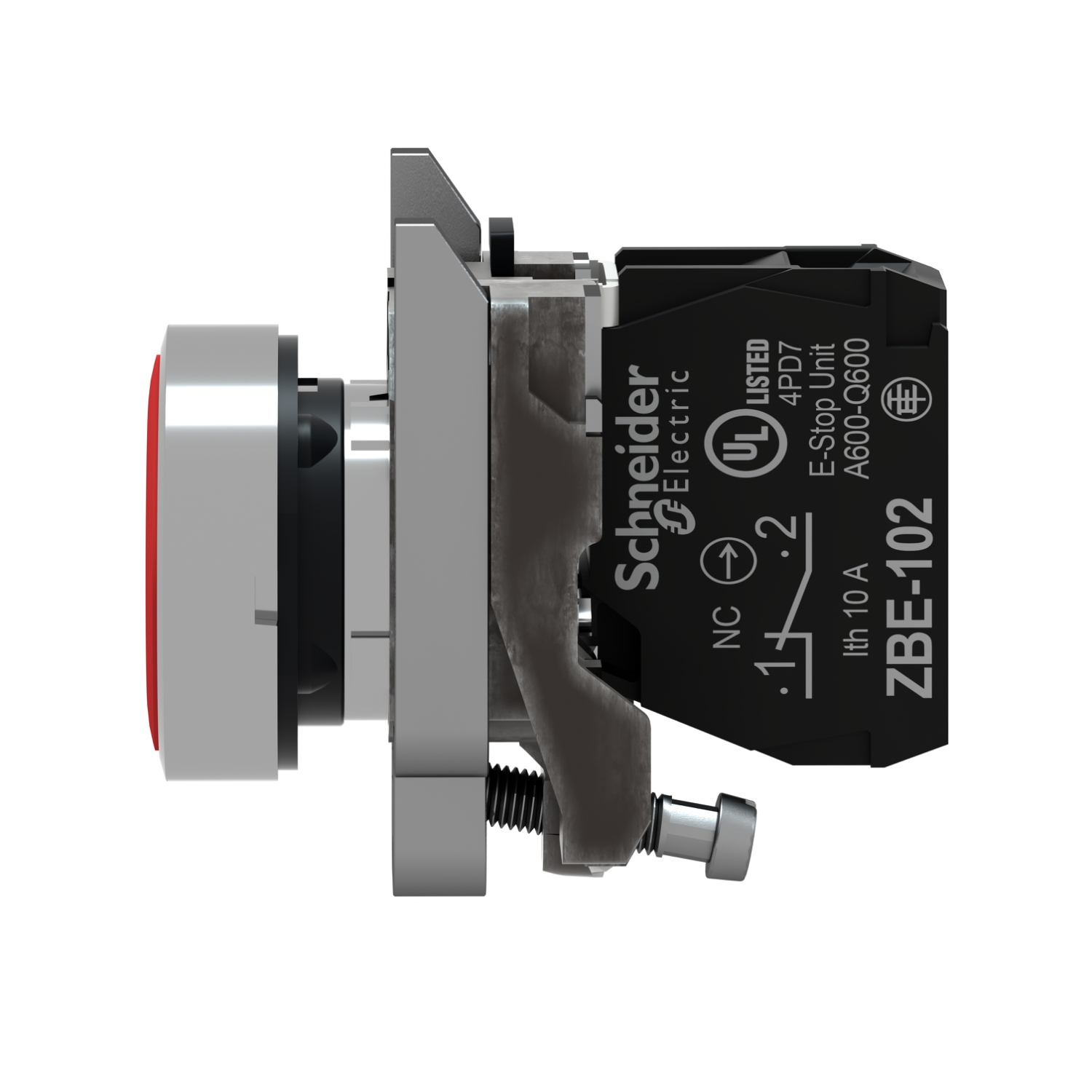 Bouton Poussoir Lumineux Teknic 103-002-420 - Rouge 24V 2W 1NO - Affleurant - Neuf
