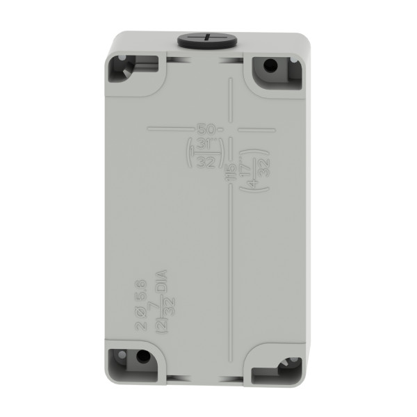 Boite métal vide grise - m20 x2 - 3 trous 22 mm - 80x130x51,5 mm - ul culus