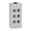 Boite métal vide grise - m25 x2 - 6 trous 22 mm - 80x175x51,5 mm
