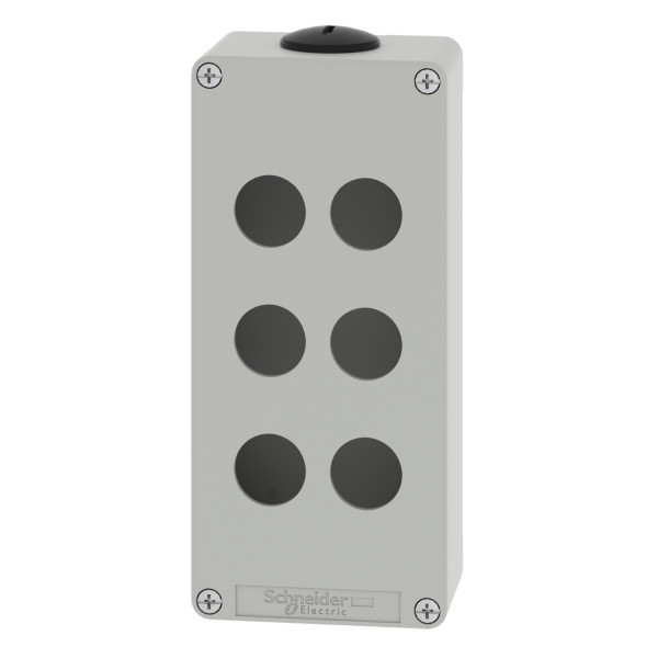 Boite métal vide grise - m25 x2 - 6 trous 22 mm - 80x175x51,5 mm