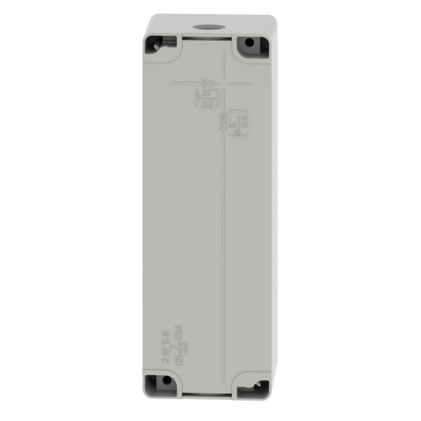 Boite métal vide grise - m25 x1 - 5 trous 22 mm - 80x220x77 mm