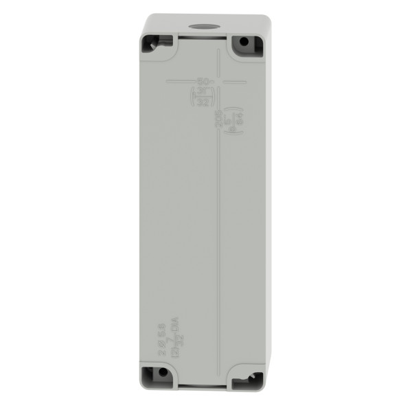 Boite métal vide grise - m25 x1 - 6 trous 22 mm - 80x220x77 mm
